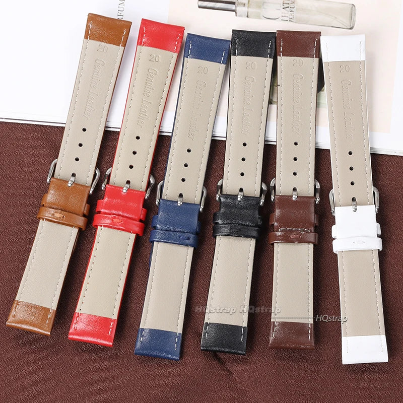 Universal Replacement Leather Watch Band Strap for Samsung Huawei 12-24mm Black Brown