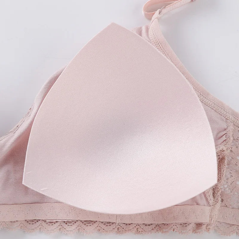 CowLost | product_id-floral-lace-v-neck-padded-non-wire-push-up-bralette-for-women |16