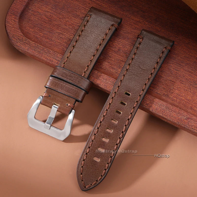 CowLost | watch-bands-product_id-vintage-oil-wax-leather-watch-band-20mm-24mm-handmade-cowhide-strap-for-smartwatch-panerai |7