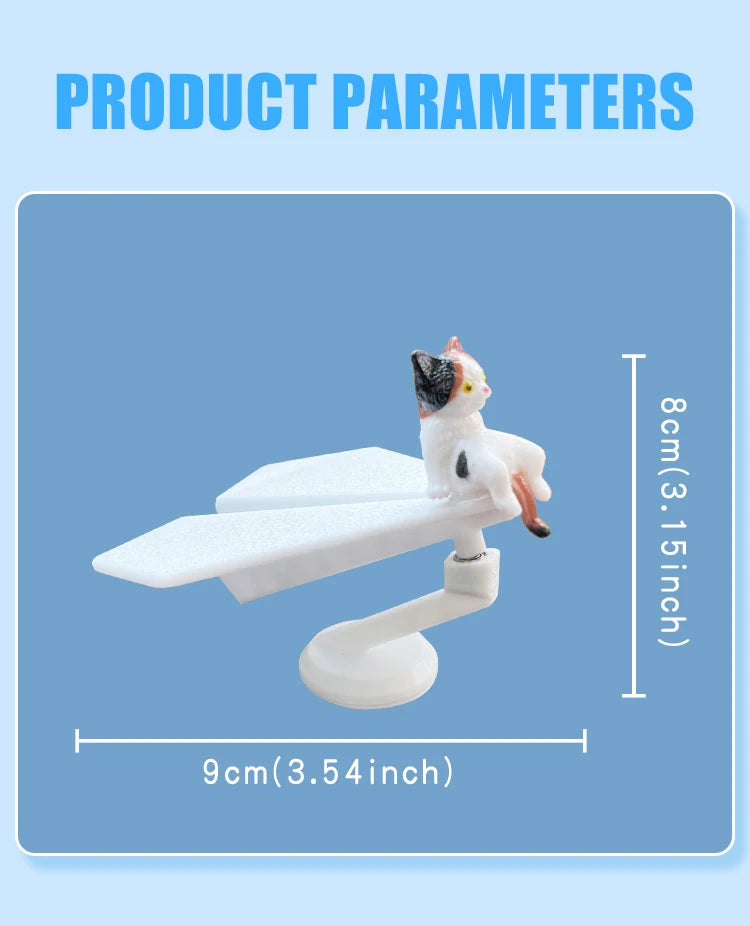 CowLost | inertial-swing-plastic-paper-airplane-move-cute-cat-kitty-wag-plane-sway-car-ornament-dashboard-decorations-cool-fun-accessories |17