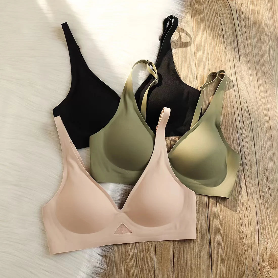 CowLost | product_id-wireless-v-neck-seamless-push-up-bra-for-women-s-xl-comfortable-support |5