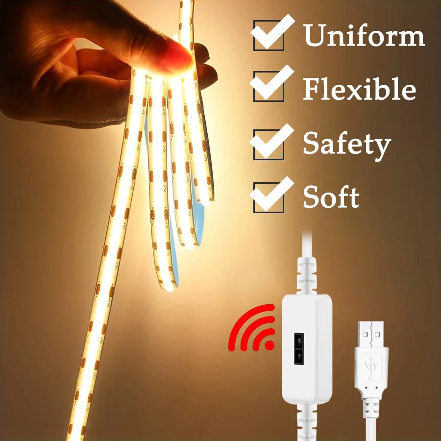 CowLost | light-ropes-strings-product_id-cob-led-strip-light-usb-5v-motion-sensor-ra90-dimmer-flexible-ribbon-tape-for-tv-mirror-backlight-decor |1