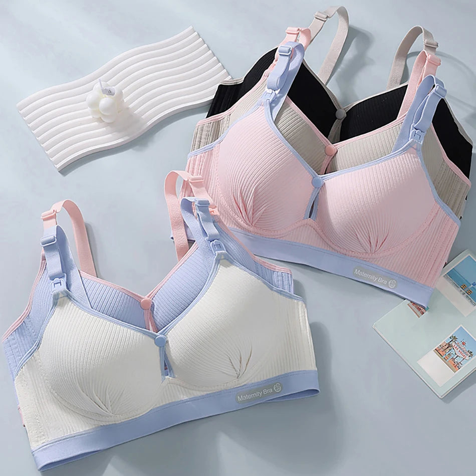CowLost | product_id-wood-pencil-maternity-nursing-bra-front-open-wire-free-soft-comfort-bralette |1