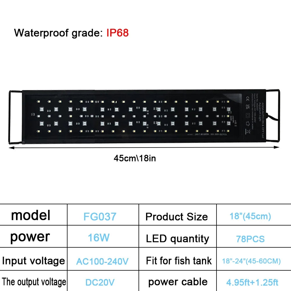 CowLost | toys-leewince-30-60cm-fish-tank-led-full-spectrum-24-7-lighting-ip68-waterproof |19