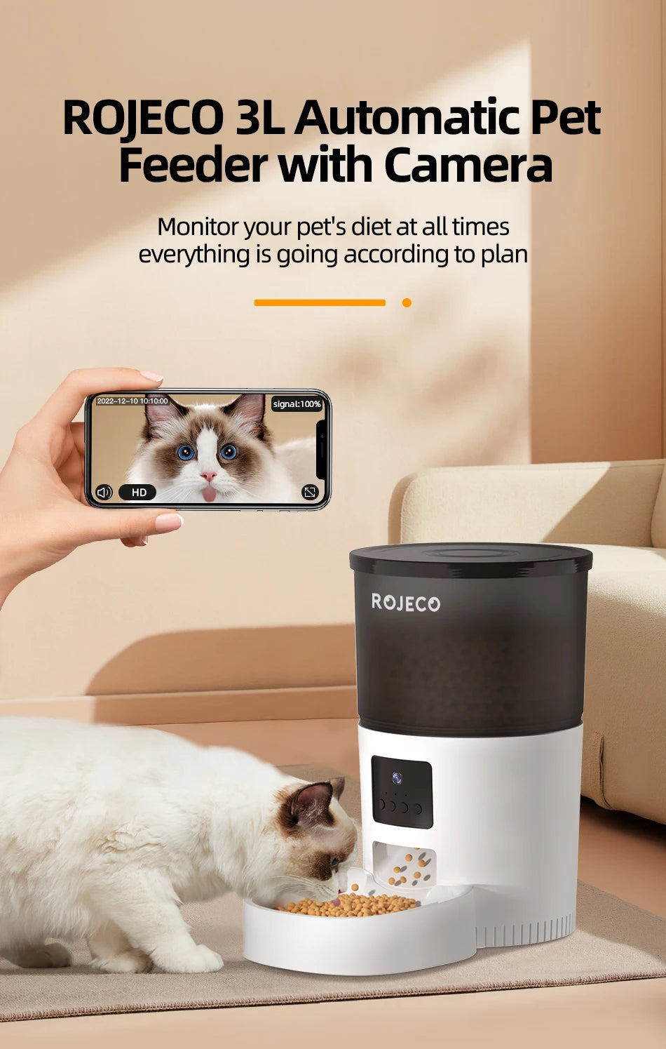 CowLost | 3d-printer-accessories-rojeco-3l-smart-automatic-cat-feeder-with-720p-camera |8