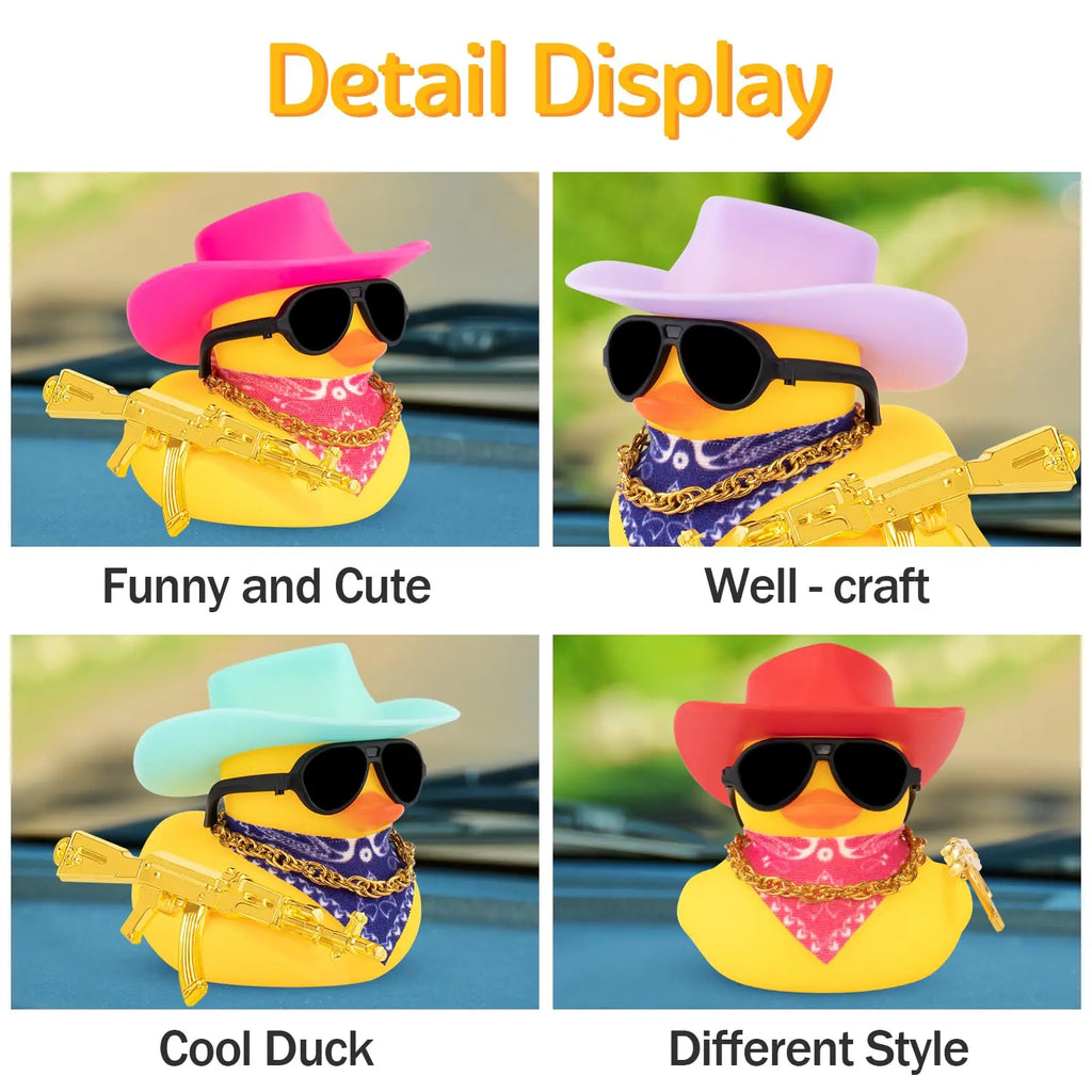 CowLost | product_id-rubber-duck-car-dashboard-ornament-with-cowboy-hat-and-sunglasses |4