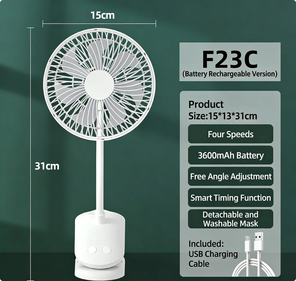 CowLost | product_id-homefish-3600mah-portable-clip-fan-4-gears-quiet-720-rotatable-battery-fan |27