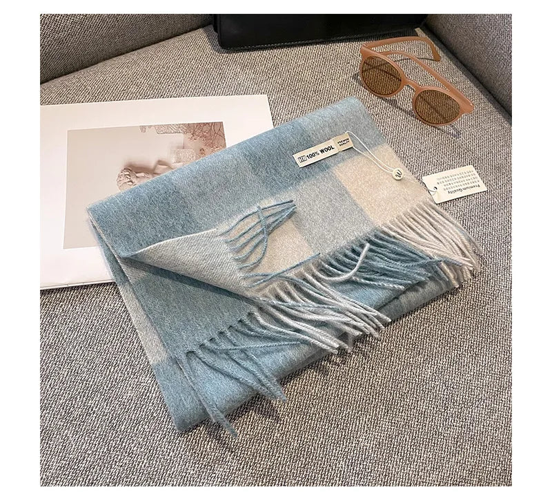 CowLost | australian-wool-winter-plaid-cashmere-scarf |23