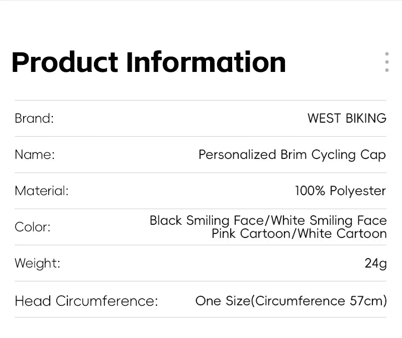 CowLost | west-biking-cycling-cap-with-brim-summer-sunscreen-quick-dry-sport-hat-bicycle-hat-balaclava-unisex-breathable-hat-bike-headwear |10
