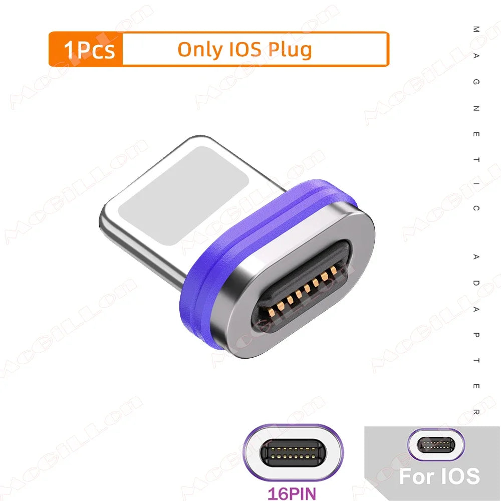 CowLost | 16pin-magnetic-otg-adapter-pd-240w-fast-charge-type-c-male-to-type-c-micro-ios-female-data-converter-for-iphone-macbook-laptop-1 |18