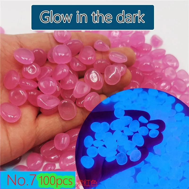 100pcs 14x11mm Dark Pebbles Glow Fish Garden Stone Aquarium Decoration
