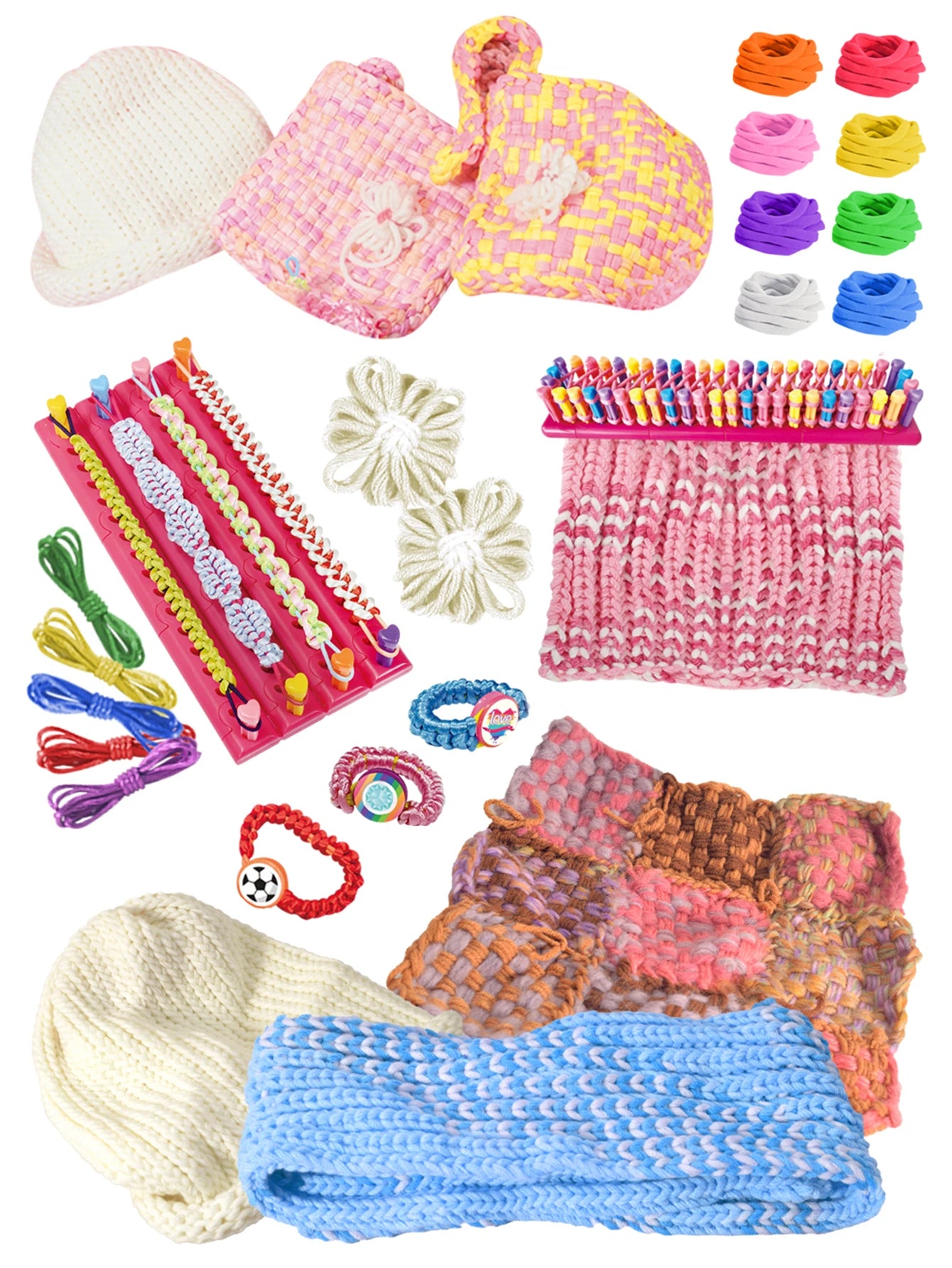 CowLost | product_id-diy-weaving-kit-for-kids-ages-6-arts-crafts-scarves-hats-and-bags |11