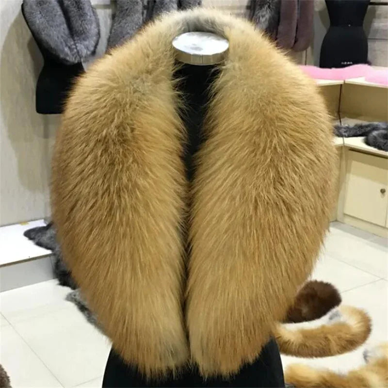 CowLost | natural-color-raccoon-fox-collar-scarf |14
