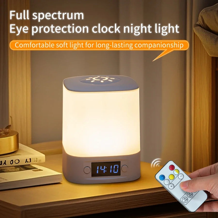CowLost | product_id-rechargeable-touch-dimmable-led-night-lamp-with-remote-and-clock-display-eye-protection |2