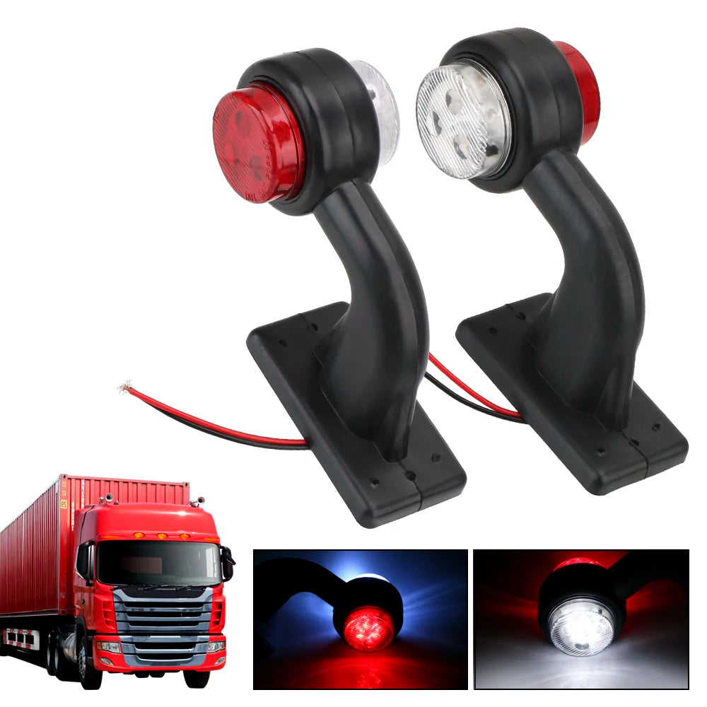 CowLost | truck-lamp-12-24v-led-side-marker-light-indicator-lamp-car-styling-red-white-tail-light-assembly-2pcs-set |11