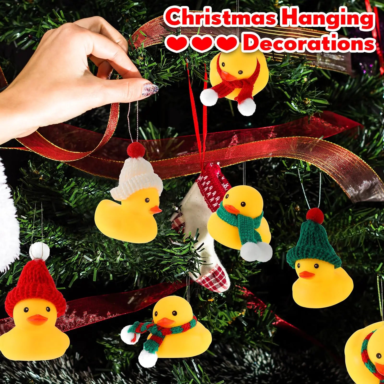 CowLost | product_id-72-36-pieces-christmas-rubber-ducks-with-knitting-hats-and-stripe-scarves-for-xmas-bath |4
