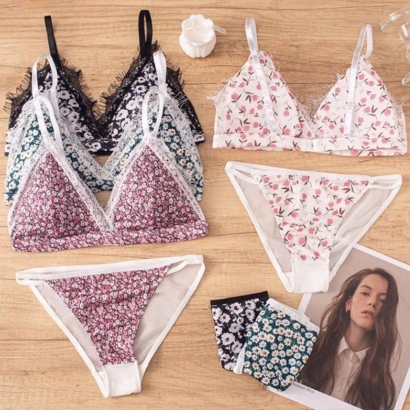 CowLost | product_id-women-s-wireless-lace-push-up-bra-and-low-waist-briefs-set |1