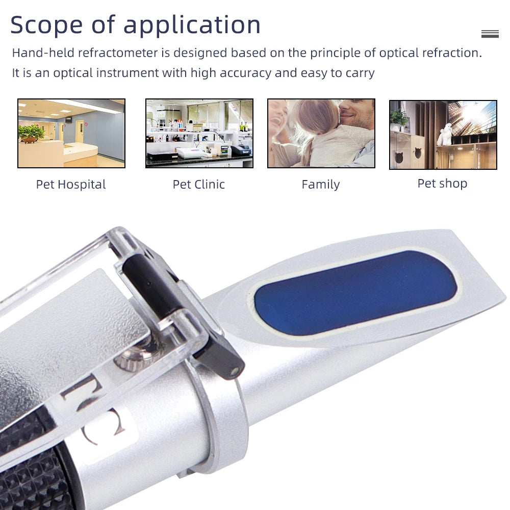ATC Handheld Animal Serum Protein Refractometer 1.000-1.060RI for Cat Dog Urine Specific Gravity