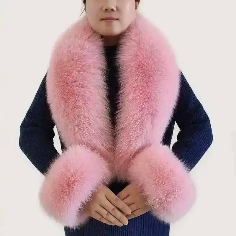 CowLost | winter-natural-fox-fur-scarf-and-cuff-set |35