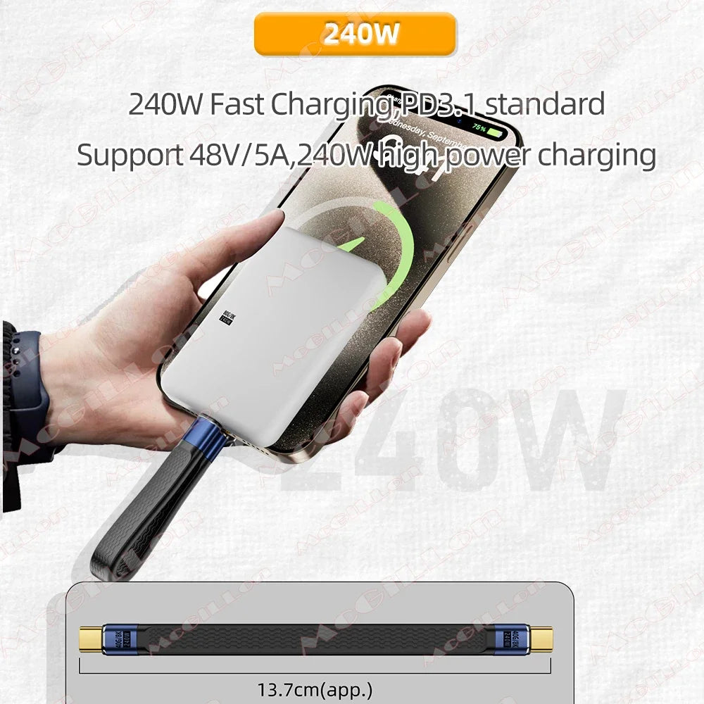 CowLost | product_id-keychain-pd240w-usb4-usb-c-to-usb-c-cable-40gbps-5a-fast-charging-240w-8k-60hz-extension |3