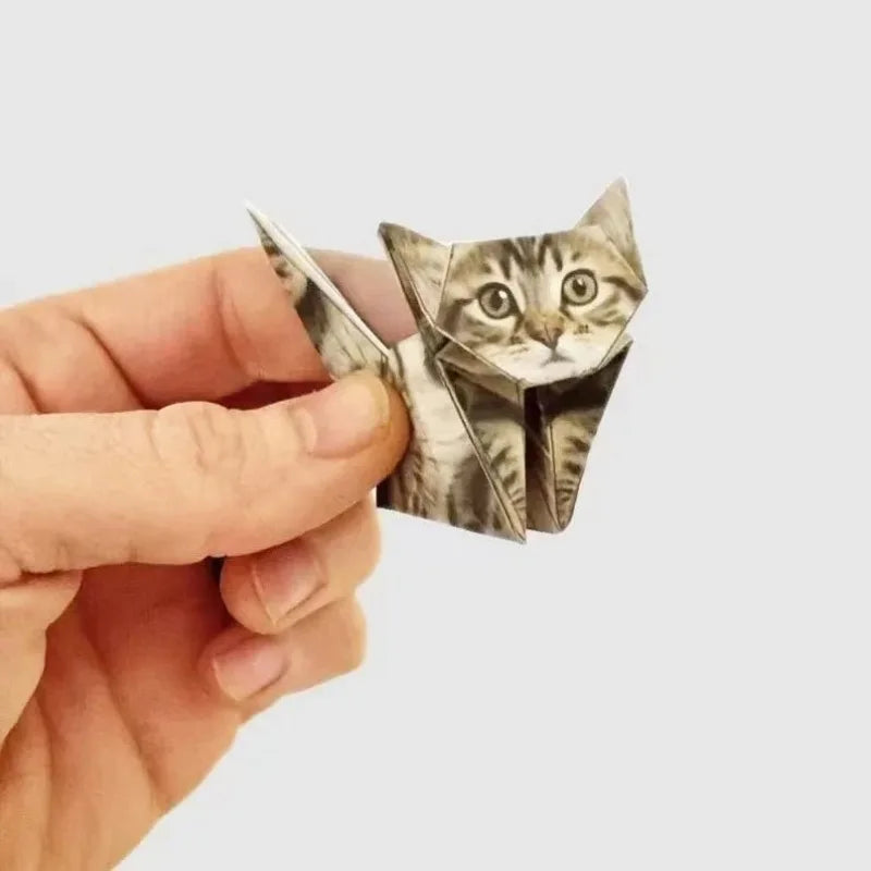 50pcs DIY Origami Paper Cats Folding Animal Craft Set