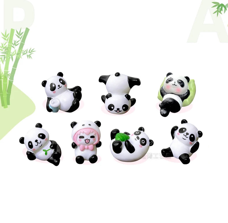 CowLost | product_id-6-8pcs-mini-giant-panda-car-dashboard-ornaments-navigator-screen-decoration-toy-gift-set |9