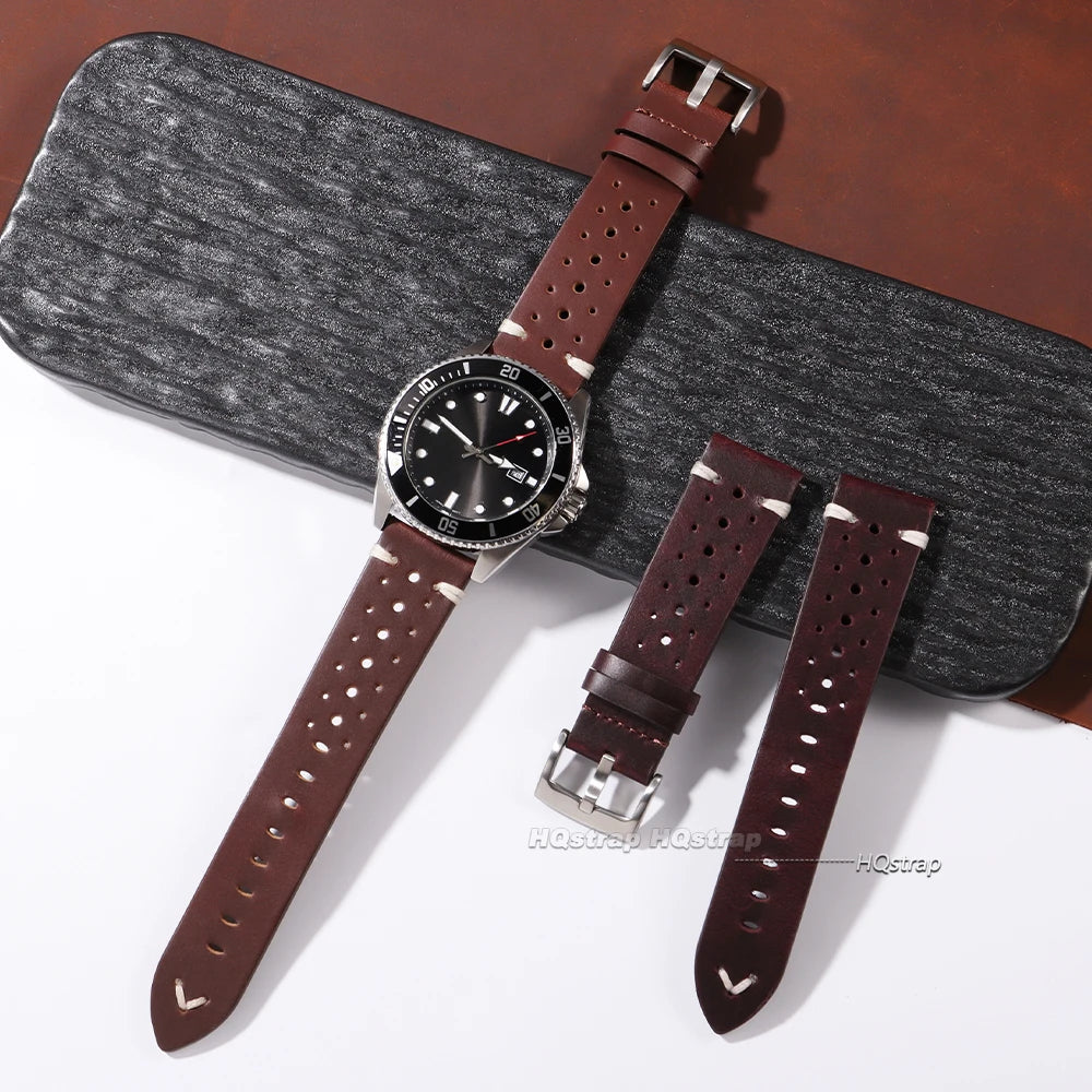 CowLost | product_id-breathable-retro-genuine-oil-wax-cowhide-leather-watchband-20-22mm-business-strap |4