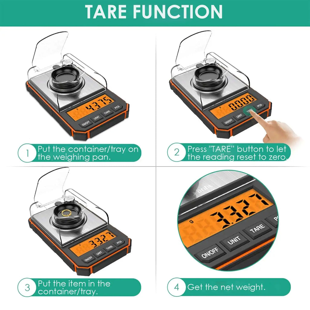 Brifit 0.001g-50g Digital Pocket Scale with Calibration Weights and LED Display