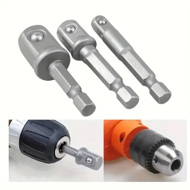 CowLost | 6pcs-set-1-23-81-4-hexagonal-handle-shank-adapter-sleeve-connection-conversion-rod-square-head-socket-extension-rod |3