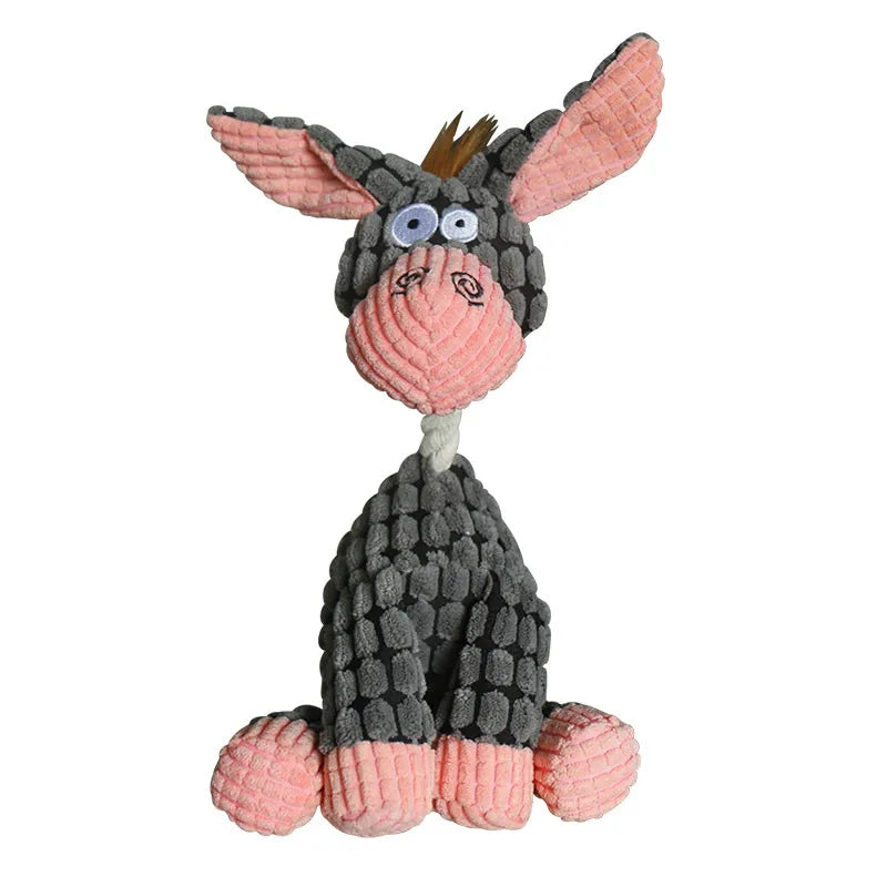 CowLost | dog-kennel-run-accessories-donkey-shape-corduroy-squeaky-dog-chew-toy |5