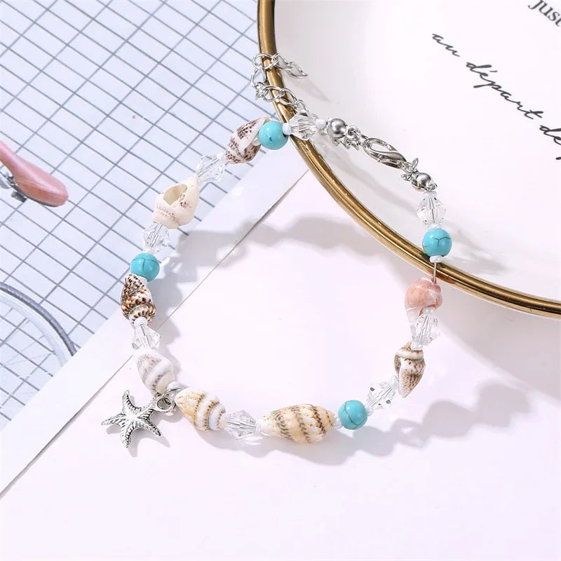 CowLost | bohemian-shell-bracelet-for-women-starfish-conch-irregular-stone-beads |5