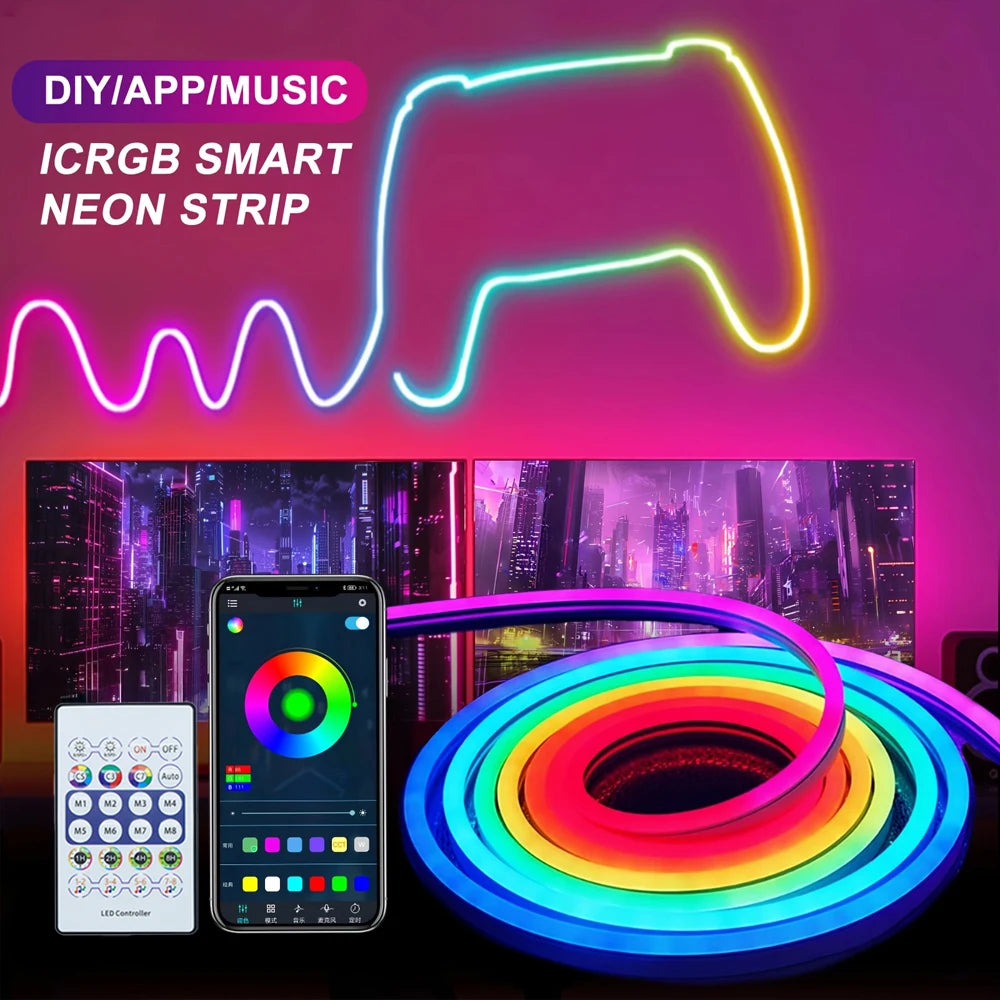 CowLost | light-ropes-strings-product_id-5v-usb-rgbic-neon-led-strip-lights-bluetooth-app-music-sync-waterproof-flexible-tape-for-gaming-room-party-decor |1
