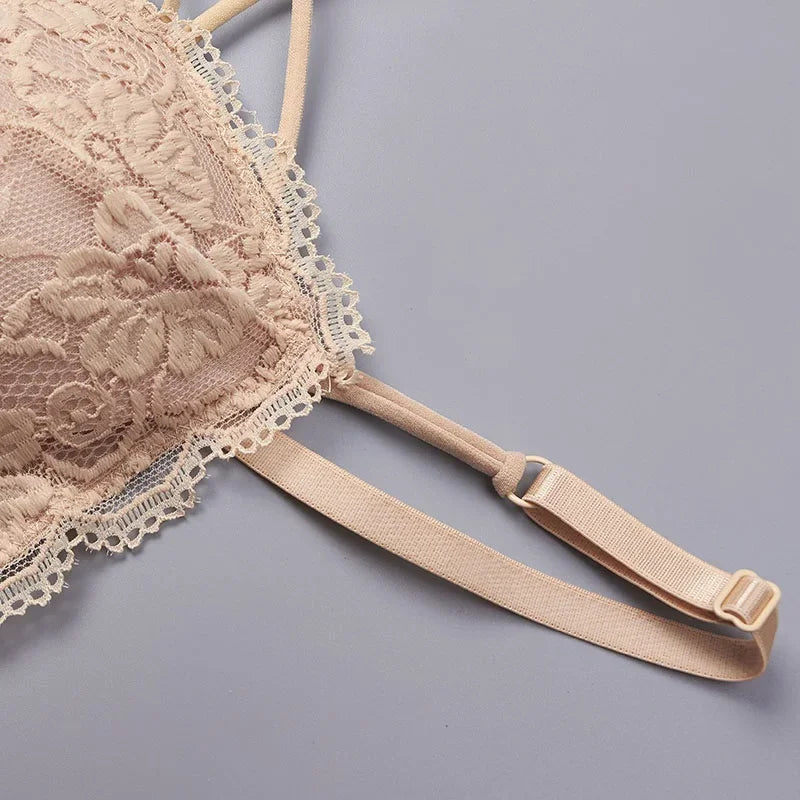 CowLost | product_id-ollymurscn-womens-floral-lace-wireless-push-up-padded-bra-with-cross-straps |16