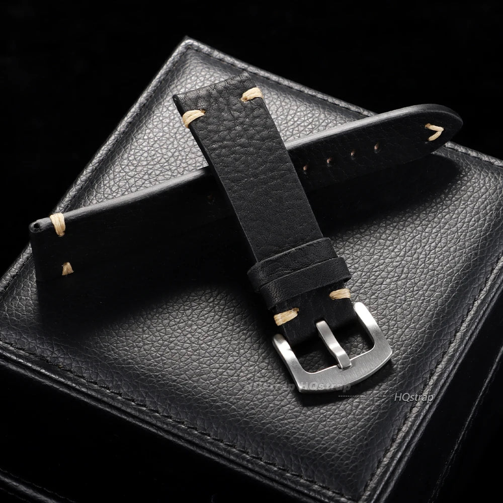 CowLost | product_id-handmade-vintage-cowhide-leather-watch-strap-18mm-20mm-22mm-black-brown-unisex-for-smartwatch |9