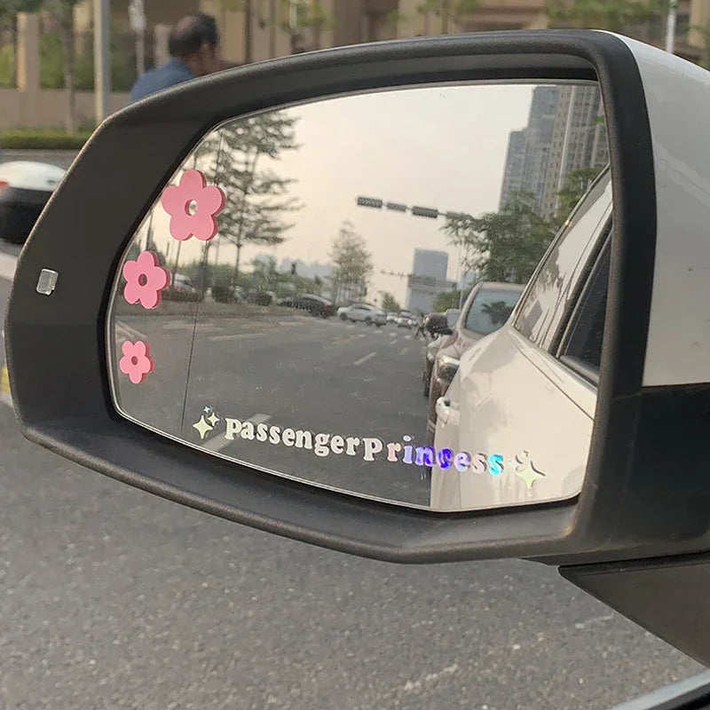 CowLost | 2pcs-mirror-decoration-sticker-passenger-princess-star-mirror-decal-sticker-rearview-mirror-car-vinyl-decoration-funny-car-decal |5