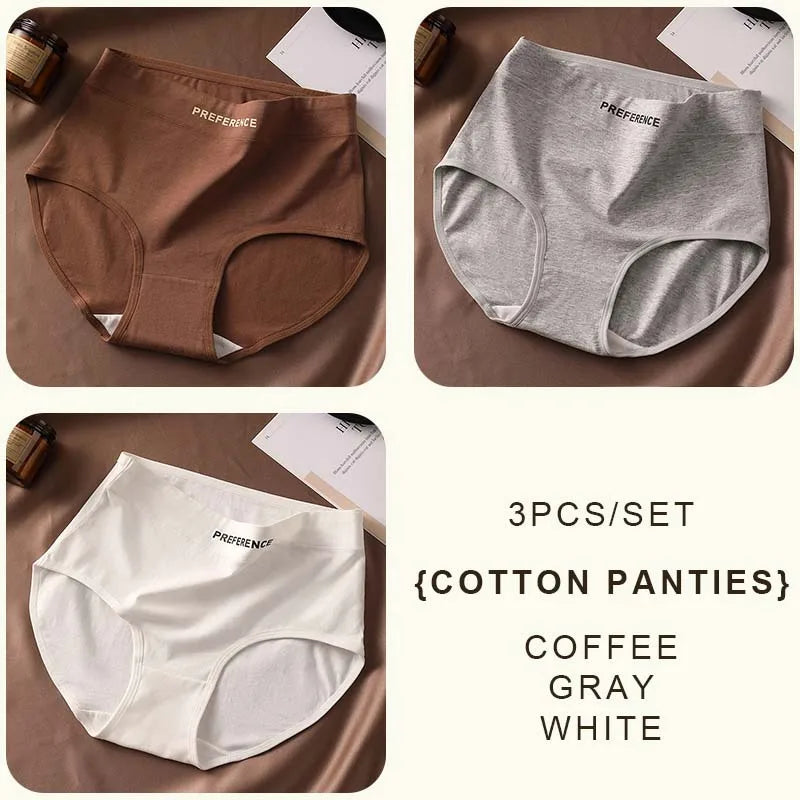 CowLost | product_id-fallsweet-3pcs-womens-large-high-waist-seamless-cotton-briefs |18