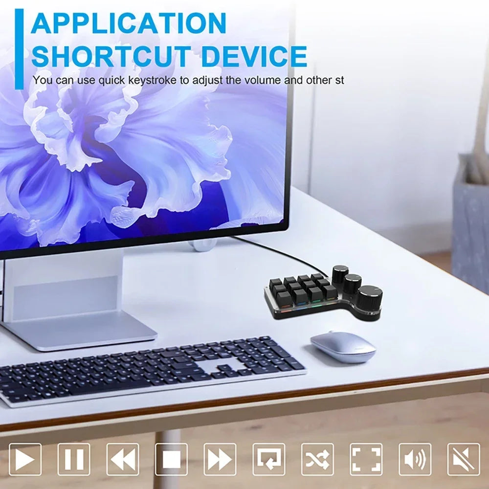 CowLost | product_id-bluetooth-mini-mechanical-macro-keyboard-12-keys-3-knobs-rgb-hot-swap-macropad |8