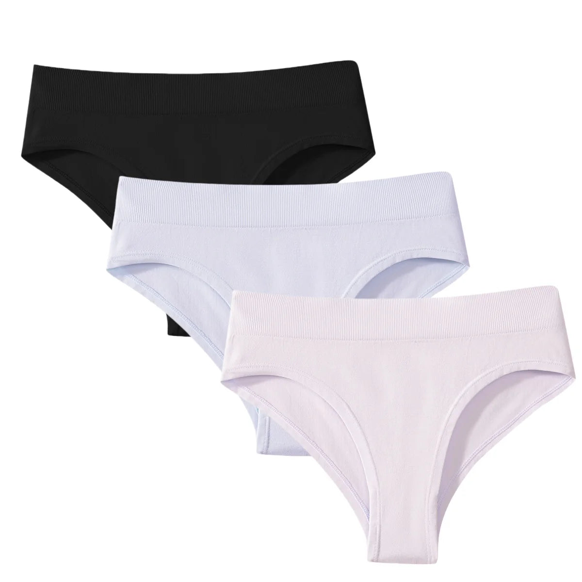 CowLost | product_id-3pcs-womens-high-rise-solid-color-briefs-panties-plus-size-s-3xl |25