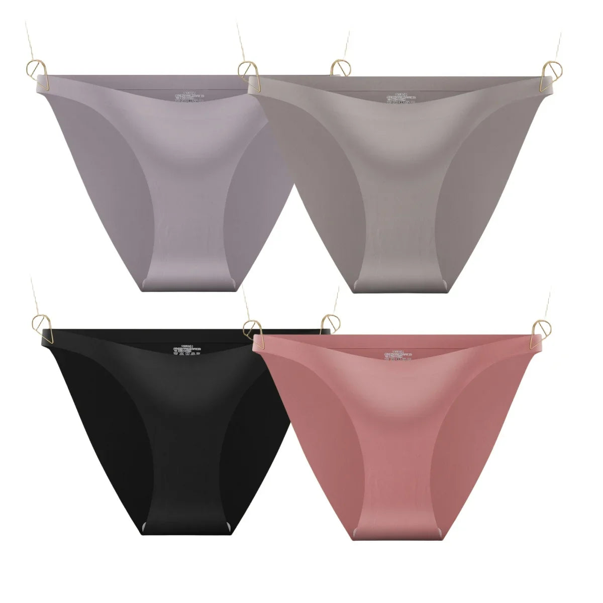 CowLost | product_id-4pcs-women-s-seamless-low-rise-ultra-thin-ice-silk-briefs-solid-colors |24