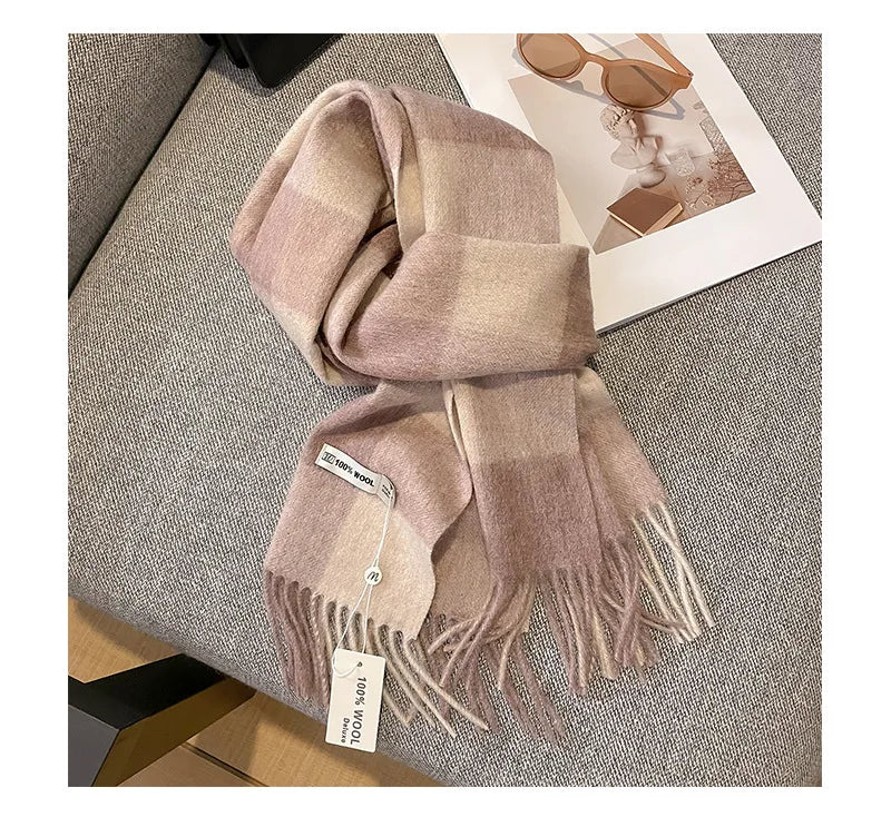 CowLost | australian-wool-winter-plaid-cashmere-scarf |28