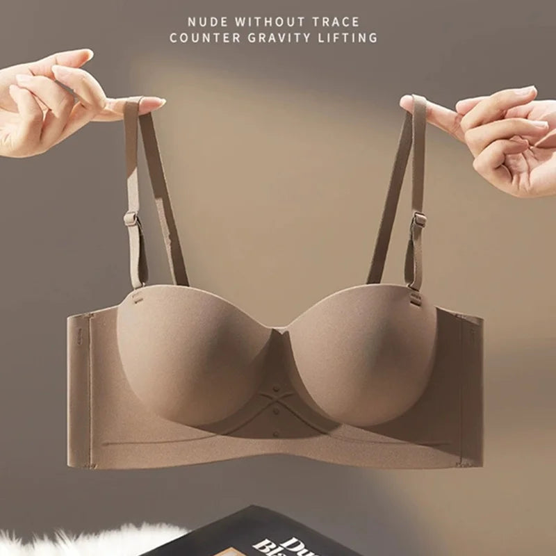 CowLost | product_id-seamless-strapless-half-cup-wire-free-push-up-bra-for-women |1