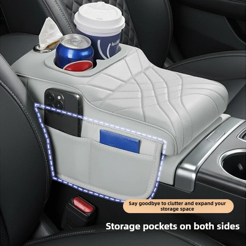 CowLost | product_id-car-armrest-cushion-with-2-side-pockets-2-cup-holders-tissue-box-cover |9