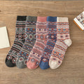 CowLost | sporting-goods-5-pairs-thick-warm-retro-style-socks-for-men-women |21