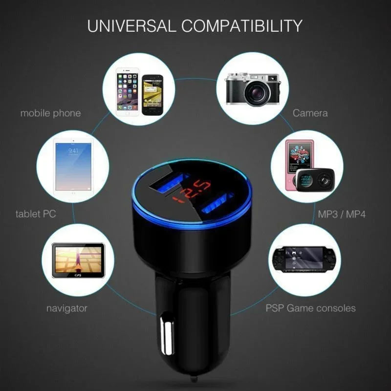 CowLost | vehicle-parts-accessories-led-usb-car-charger-with-2-ports-and-led-display |6