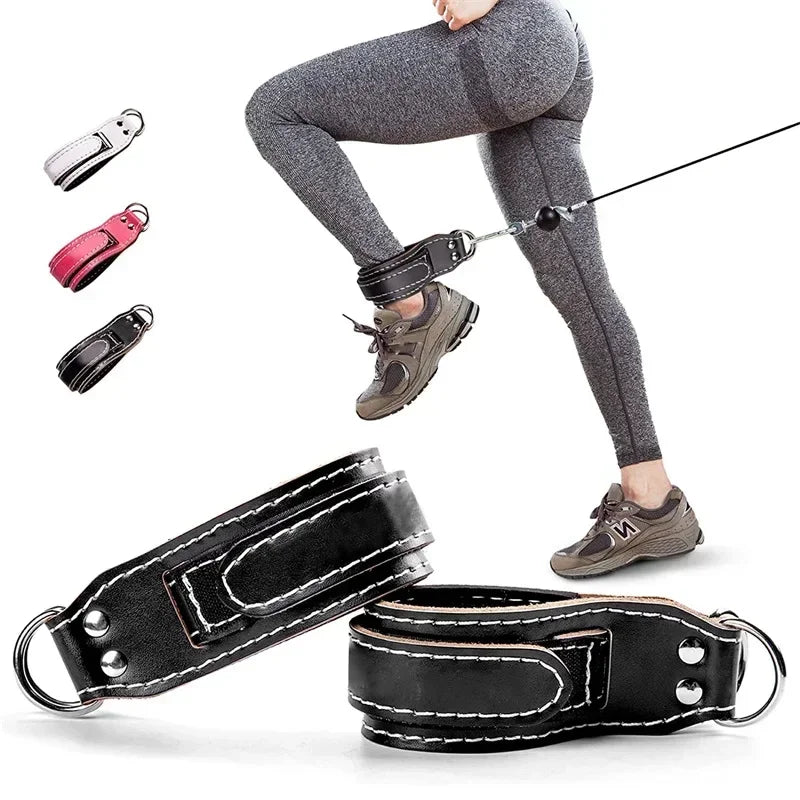 CowLost | sporting-goods-adjustable-leather-ankle-strap-cuffs-for-cable-machine-attachment |1