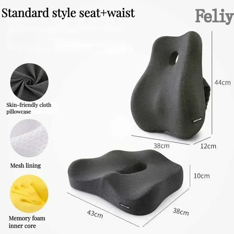 CowLost | memory-foam-office-chair-cushion-car-seat-support-waist-pillow-massage-lumbar-pain-relief-cushion-slow-rebound-orthopedic-pillow |29