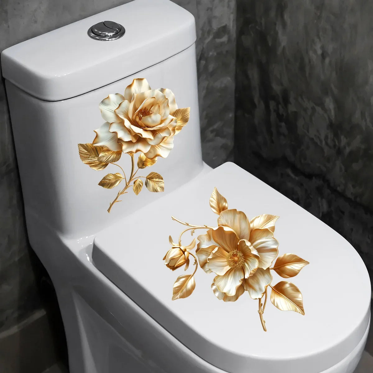 CowLost | 2pcs-diy-bathroom-sticker-bird-flower-design-for-bathroom |14