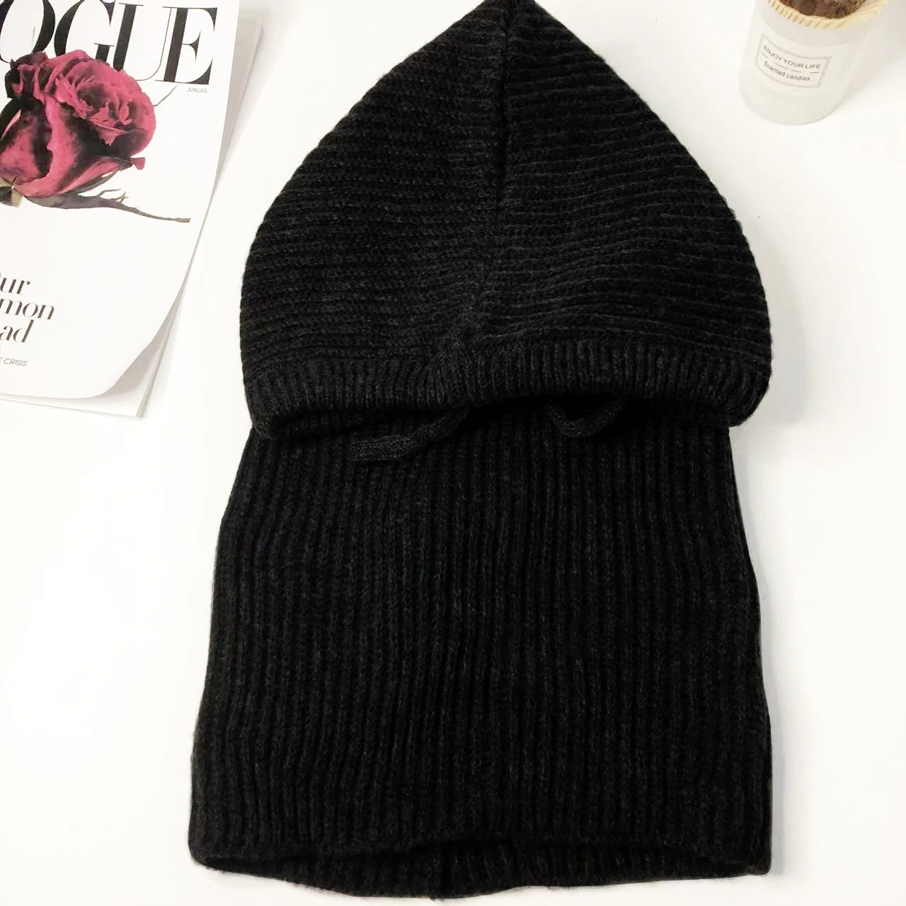 CowLost | winter-womens-hats-unisex-knitted-hooded-neck-collar-cap-beanie-for-men-women |27