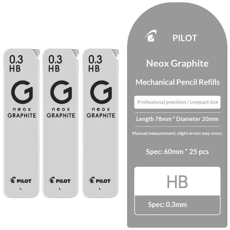 CowLost | pilot-limited-neox-hrfg-05-auto-feed-graphite-lead-0-3-0-5-0-7mm-high-purity-for-shake-advance-mechanical-pencil-japanengineered-1 |28
