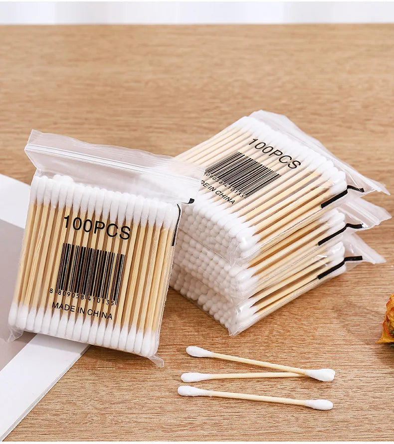 CowLost | 500pcs-double-head-wood-cotton-swab-nose-ears-cleaning |14